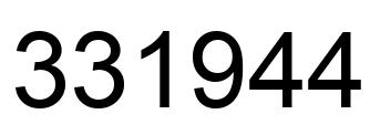 Number 331944 black image