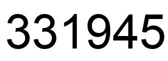Number 331945 black image