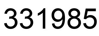 Number 331985 black image