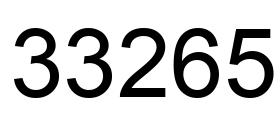 Number 33265 black image