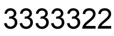 Number 3333322 black image