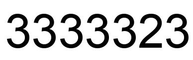 Number 3333323 black image