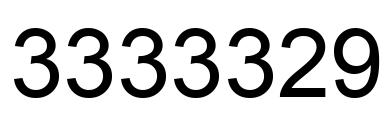 Number 3333329 black image