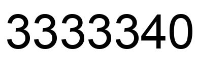 Number 3333340 black image