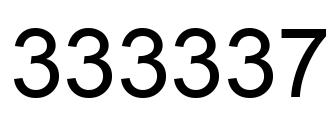 Number 333337 black image