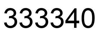 Number 333340 black image