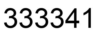 Number 333341 black image