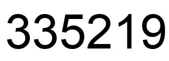 Number 335219 black image