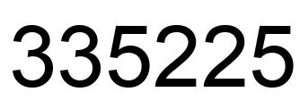 Number 335225 black image