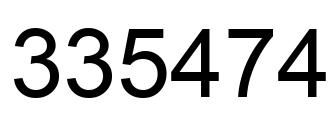 Number 335474 black image