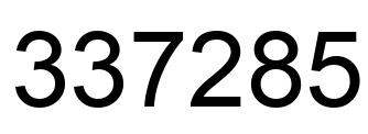 Number 337285 black image