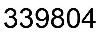 Number 339804 black image