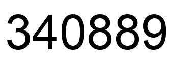 Number 340889 black image