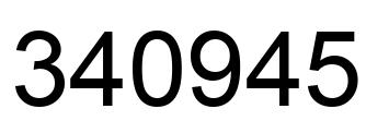 Number 340945 black image