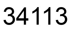 Number 34113 black image