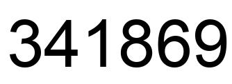 Number 341869 black image