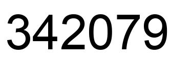 Number 342079 black image