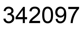 Number 342097 black image