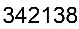 Number 342138 black image