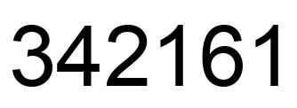 Number 342161 black image