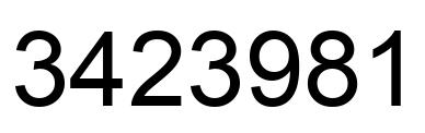 Number 3423981 black image