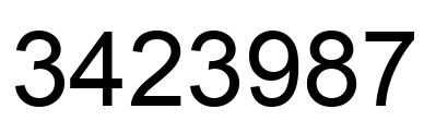 Number 3423987 black image