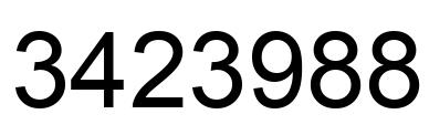 Number 3423988 black image