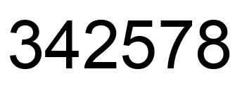 Number 342578 black image