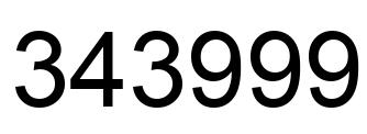 Number 343999 black image