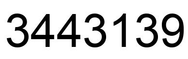 Number 3443139 black image