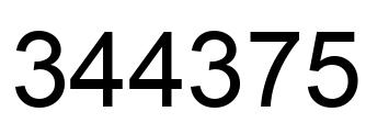 Number 344375 black image