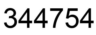 Number 344754 black image