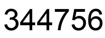 Number 344756 black image