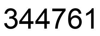 Number 344761 black image