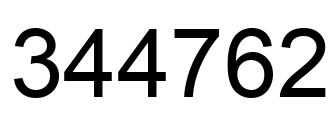 Number 344762 black image