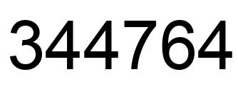 Number 344764 black image