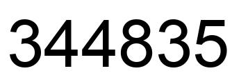 Número 344835 imagen negro