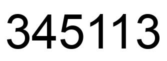 Number 345113 black image