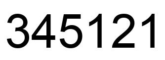 Number 345121 black image
