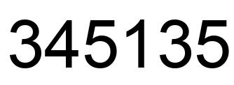 Number 345135 black image