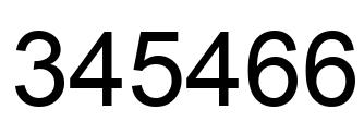 Number 345466 black image