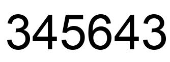 Number 345643 black image