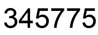 Number 345775 black image