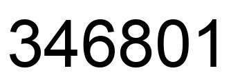 Number 346801 black image