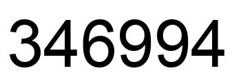 Number 346994 black image