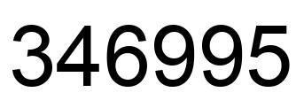 Number 346995 black image