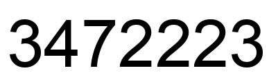 Number 3472223 black image