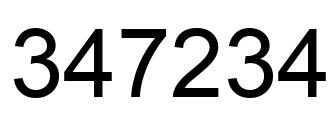 Number 347234 black image