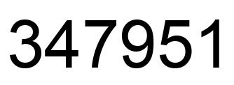 Number 347951 black image