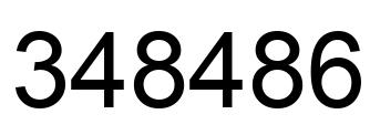 Number 348486 black image